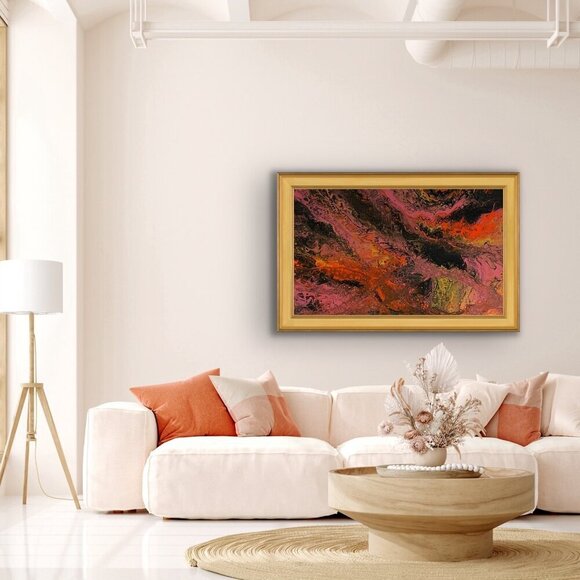 Large Original Modern Acrylic Abstract Wall Art Painting‎ Titled Psychedelic - Picture 1 of 10